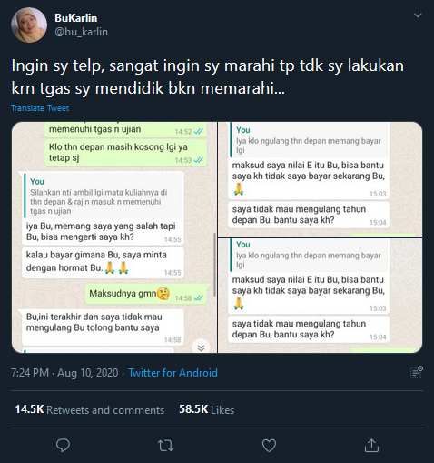 viral pesan mahasiswa hendak menyogok sang dosen