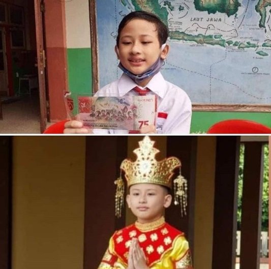 foto anak dalam uang rp75000