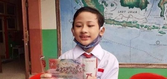 foto anak dalam uang rp75000
