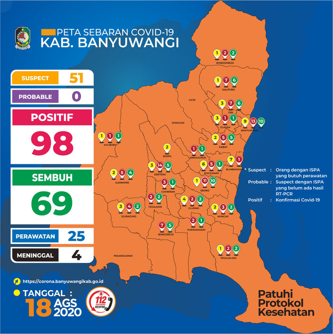 peta sebaran covid 19 banyuwangi