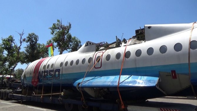 pesawat n250 tiba di museum dirgantara yogyakarta