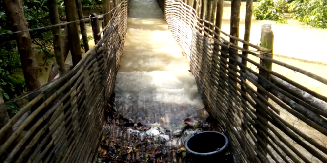 menangkap ikan tradisional bambu