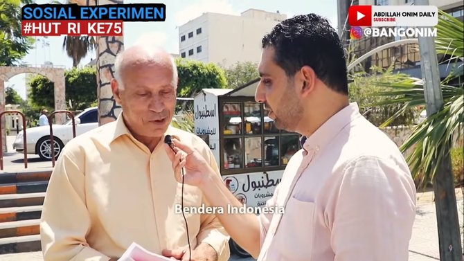 reaksi warga palestina saat diminta bakar bendera indonesia