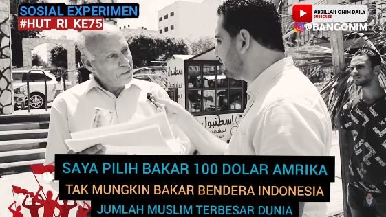 reaksi warga palestina saat diminta bakar bendera indonesia