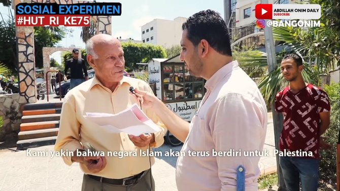 reaksi warga palestina saat diminta bakar bendera indonesia