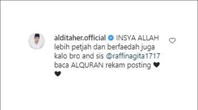 raffi ahmad dinasehati aldi taher