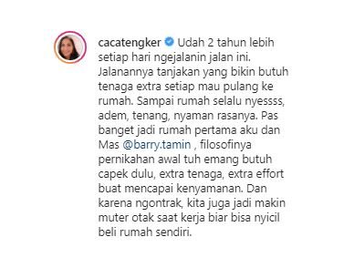 caca tengker punya rumah baru