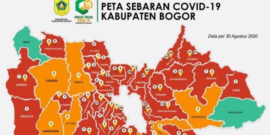 31 Kecamatan di Kabupaten Bogor Berstatus Zona Merah Covid-19