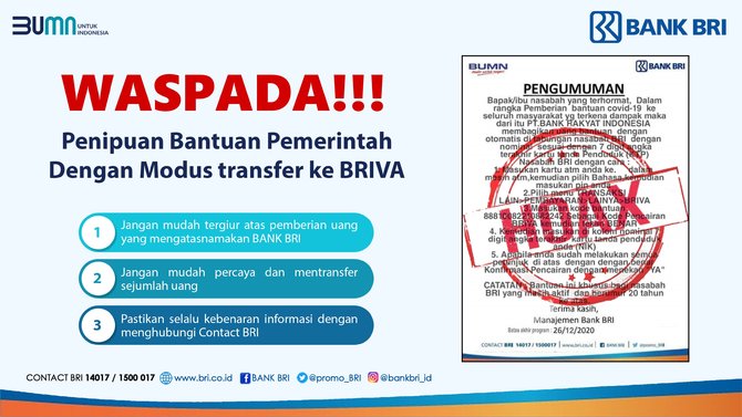 hoaks bantuan bri melalui briva