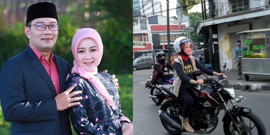 Potret Istri Ridwan Kamil Lagi 'Ngojek', Keren dan Gagah Sampai jadi Sorotan