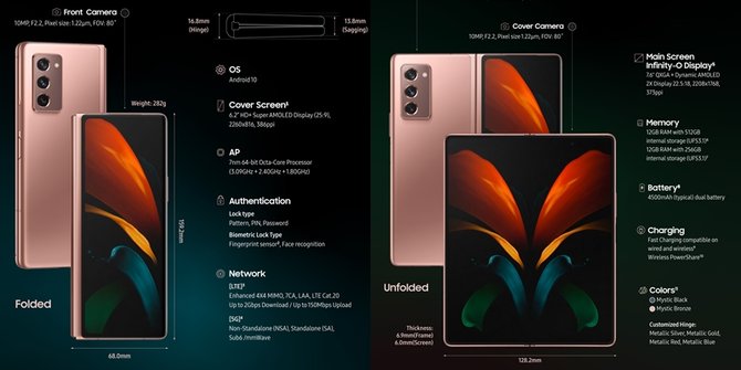 Samsung Galaxy Z Fold2 5G Resmi Dirilis, Ini Spesifikasi dan Harganya