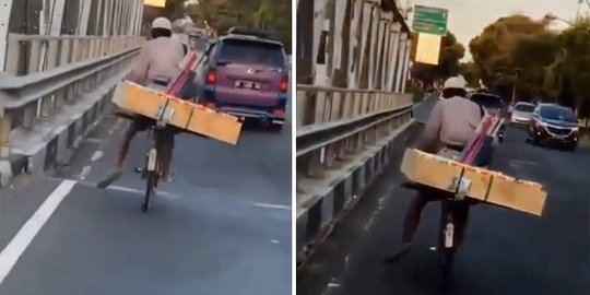 Perjuangan Keras Pria Kayuh Sepeda dengan Satu Kaki Cari Rupiah, Jualan Tisu Keliling