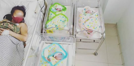 Bayi Perempuan Kembar Tiga Lahir di Bali