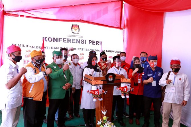 ipuk fiestiandani dan sugirah di kpu banyuwangi