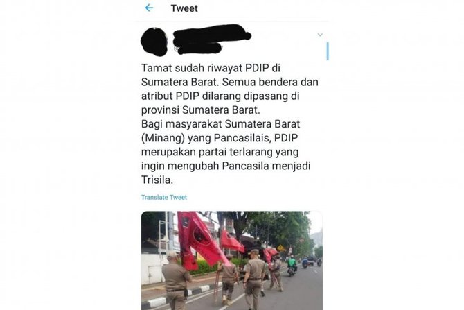 hoaks bendera pdip dilarang di sumbar