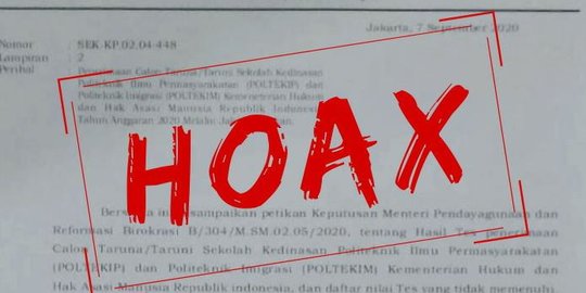 CEK FAKTA: Hoaks Surat Menteri PANRB Terkait Penerimaan Catar Poltekip dan Poltekim