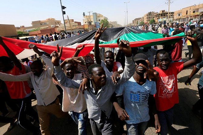 warga sudan berdemonstrasi