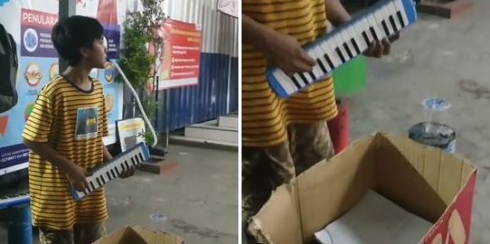 Potret Haru Bocah Main Pianika, Tak Ada Penonton Tetap Gaungkan Musik Indah