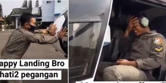 Video Kocak Anggota TNI AU Dorong Helikopter Mundur, Bantu Teman Biar Terbang