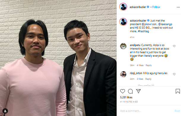 kaesang pangarep foto bareng azka corbuzier
