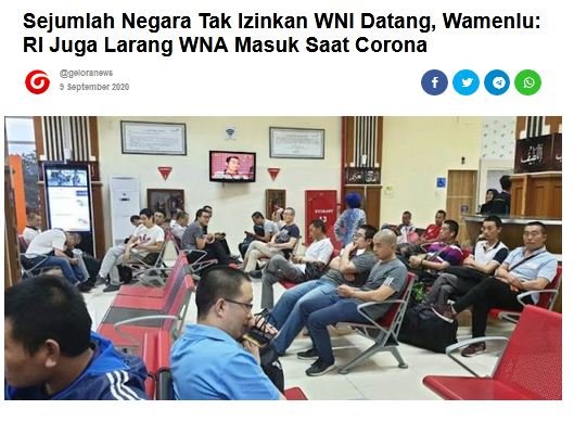 tidak benar larangan wna masuk indonesia kecuali tka china