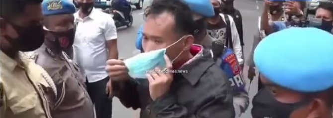 kena razia masker pria ini justru marah marah di depan kapolda sumut