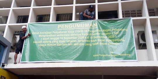 Puluhan Pegawai Reaktif Covid-19, PN Palembang Tutup 3 Hari