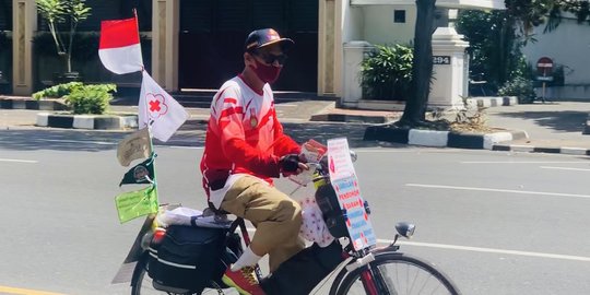 Kakek 60 Tahun ini Gowes Bandung-Solo, Kampanyekan Donor Darah