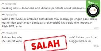 hoaks indonesia dengan penderita covid 19 terbanyak