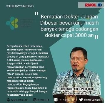 tidak benar menkes terawan sebut kematian dokter jangan dibesar besarkan