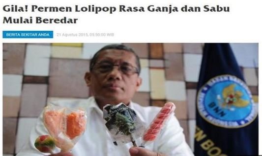 tangkapan layar berita permen mengandung narkoba di situs jawapos