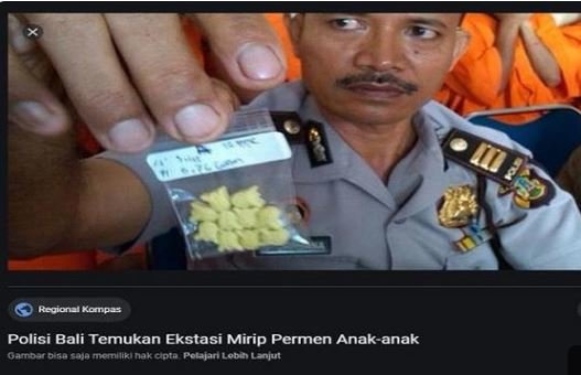 tangkapan layar berita permen mengandung narkoba di situs kompascom