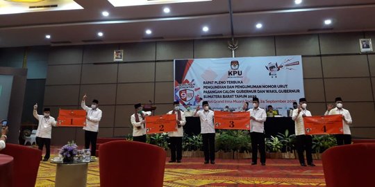 Pilgub Sumbar: Mulyadi-Ali Nomor Urut 1, Nasrul Abit-Indra 2, Fakhrizal-Genius 3