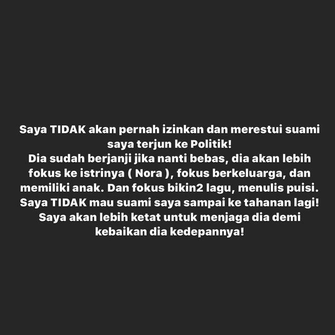 nora alexandra tentang kasus suaminya