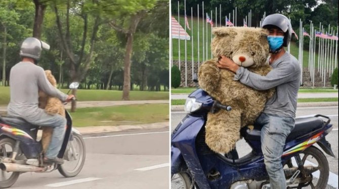 kisah pria ambil boneka beruang dari tempat sampah untuk anaknya