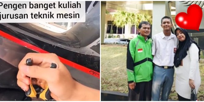 Bikin Haru, Kisah Anak Driver Ojol Lulus Beasiswa Teknik Mesin ...