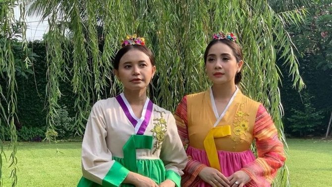 nagita dan rossa pemotretan pakai hanbok