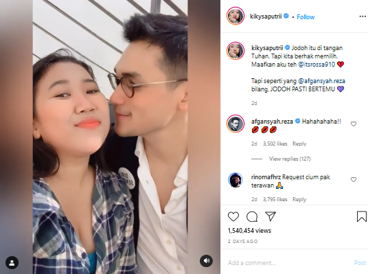 kiky saputri pamer dicium afgan