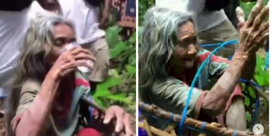 Video Viral Penyelamatan Nenek yang Hilang 10 Hari, Ditemukan di Tebing Hutan