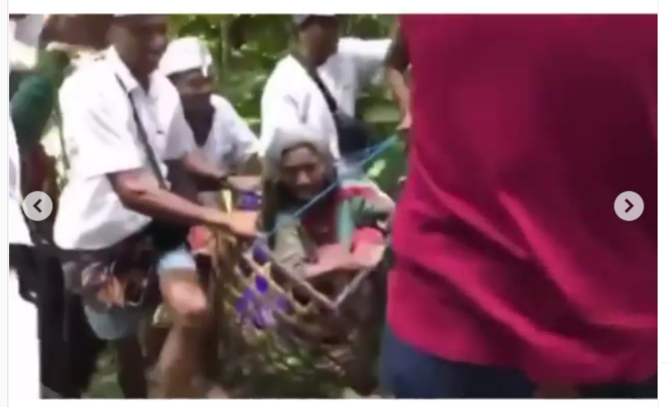 video viral penyelamatan nenek yang hilang di tebing hutan