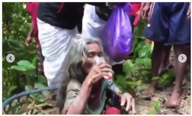 video viral penyelamatan nenek yang hilang di tebing hutan