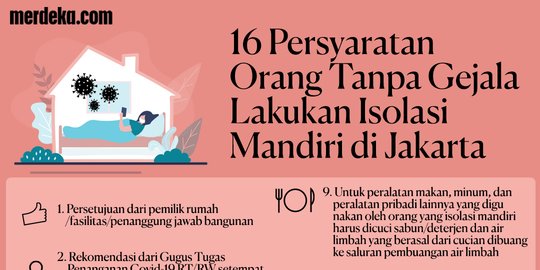 Syarat Wajib Bagi Warga DKI Isolasi Mandiri di Rumah