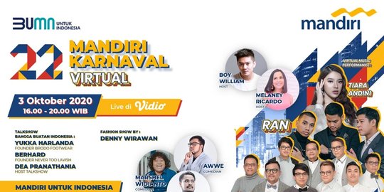 Siap-Siap! Mandiri Karnaval 2020 Bakal Dimeriahkan Penampilan Musisi Hingga Komika