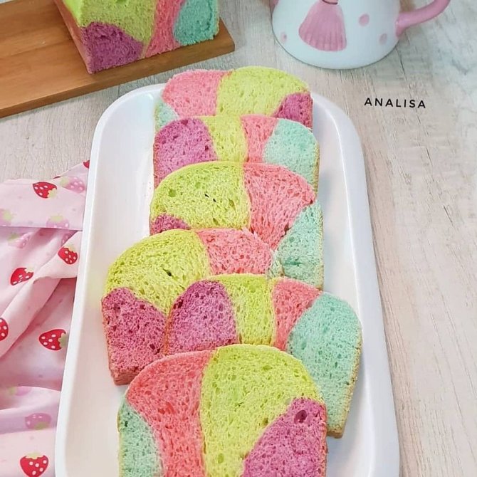 roti tawar kreasi rainbow