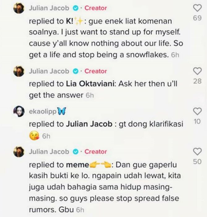 julian jacob buka suara