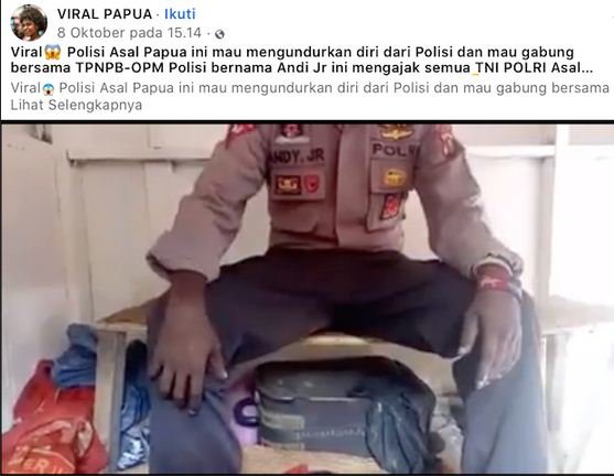 tidak benar anggota polisi mengundurkan diri dan bergabung ke opm