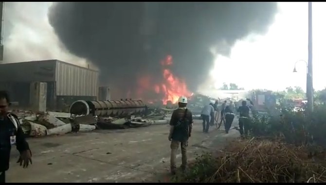 bekas pabrik pt aaf terbakar di aceh utara