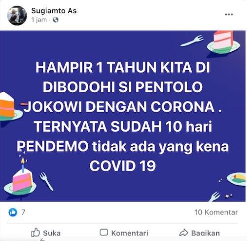 hoaks tidak ada pendemo yang terpapar covid 19