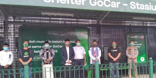 Selter Ojek Online di Stasiun Bogor Mulai Beroperasi