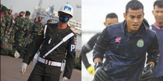 Potret Mantan Kiper Timnas Kawan Evan Dimas,Makin Gagah Berseragam Polisi Militer TNI